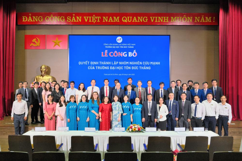 Trường Đại học Tôn Đức Thắng tổ chức Lễ công bố quyết định thành lập thêm 04 nhóm nghiên cứu mạnh